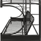 Twin Over Full Black Metal Tube Futon Bunk Bed By Homeroots | Beds | Modishstore - 2