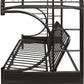 Twin Over Full Black Metal Tube Futon Bunk Bed By Homeroots | Beds | Modishstore - 3