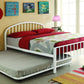 Full White Metal Rolling Trundle By Homeroots | Beds | Modishstore