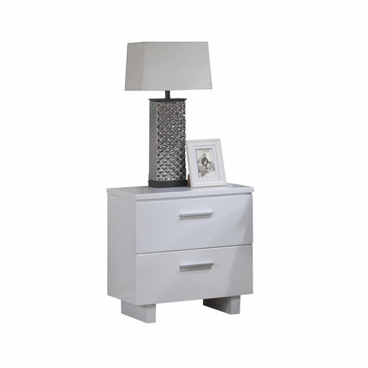 White Wooden Leg Nightstand By Homeroots