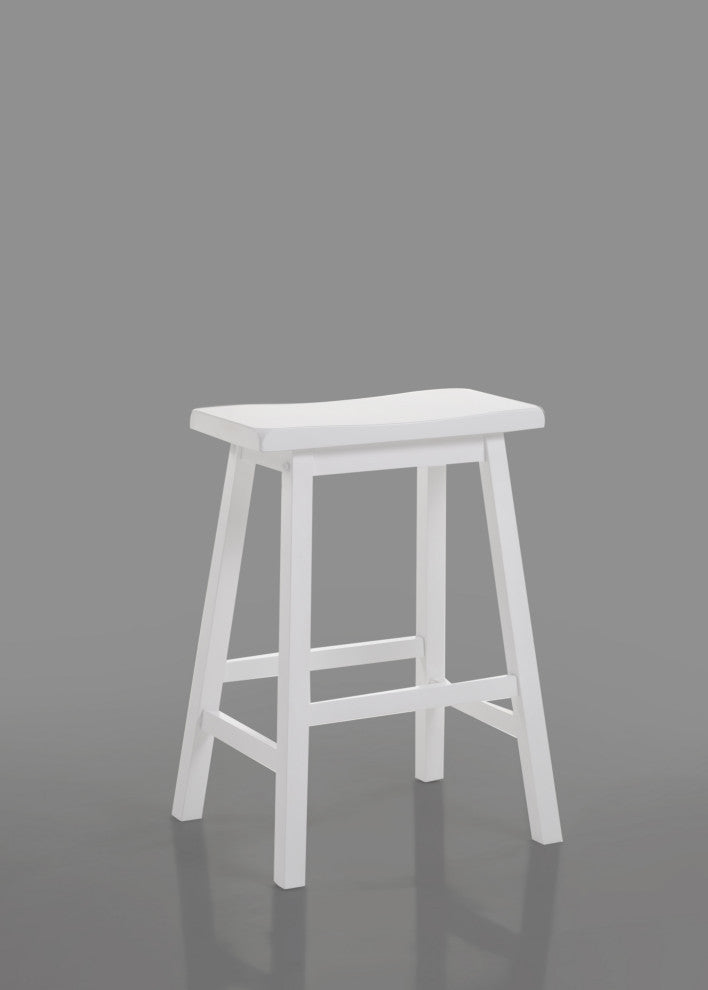 24' White Counter Height Stool (Set Of 2) By Homeroots | Counter Stools | Modishstore - 2