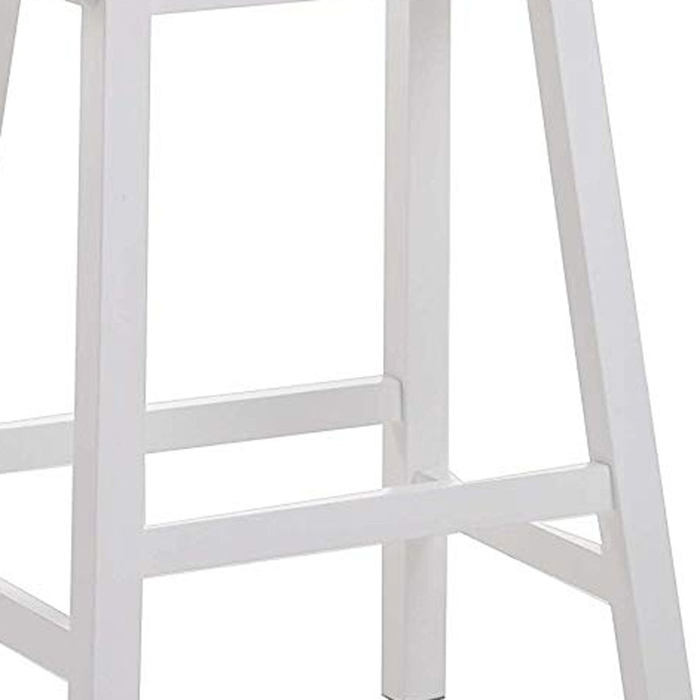 24' White Counter Height Stool (Set Of 2) By Homeroots | Counter Stools | Modishstore - 5