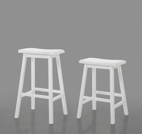 White Rubber Wood Bar Stool (Set-) By Homeroots | Bar Stools | Modishstore - 3