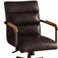 Antique Ebony Top Grain Leather Office Chair By Homeroots