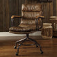 Vintage Whiskey Top Grain Leather Office Chair By Homeroots | Office Chairs | Modishstore