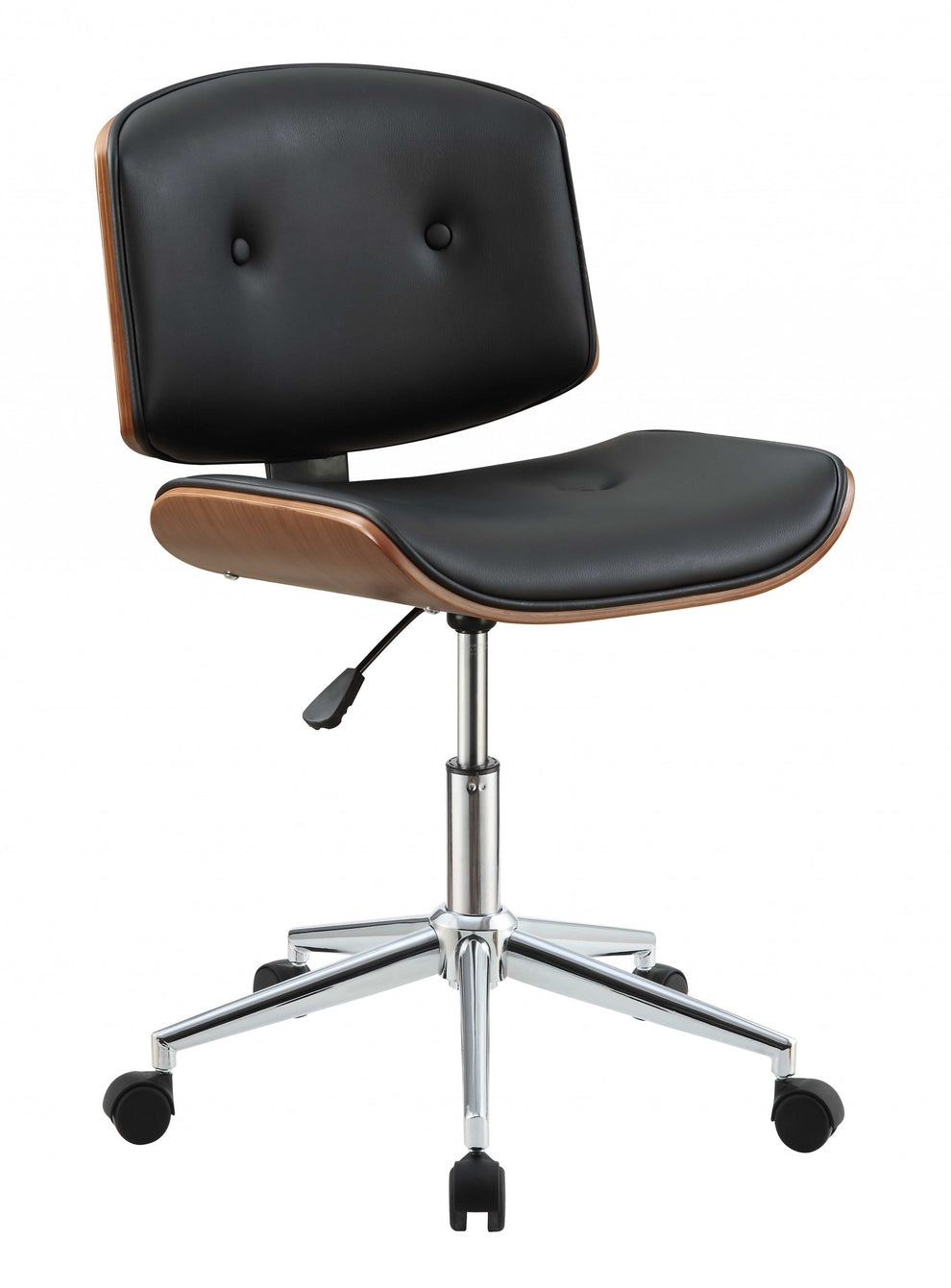 Black And Walnut Office Chair By Homeroots - 286618 | Office Chairs | Modishstore - 2