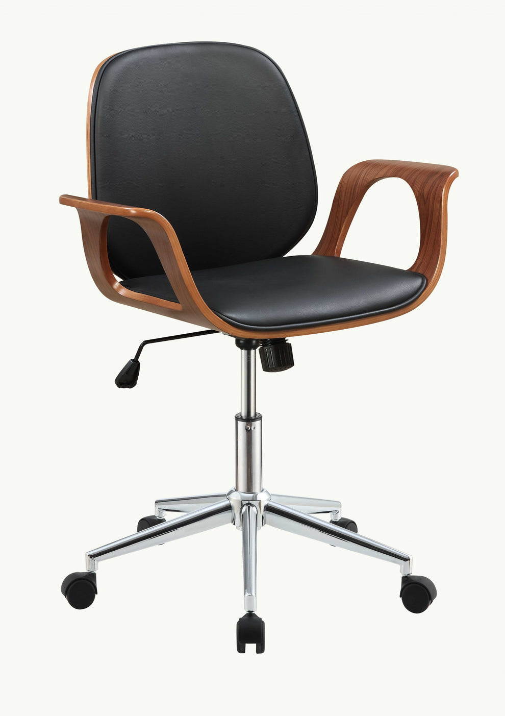 Black And Walnut Office Chair By Homeroots - 286619 | Office Chairs | Modishstore - 2