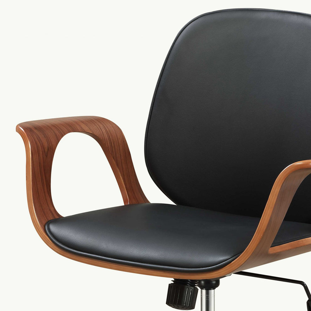 Black And Walnut Office Chair By Homeroots - 286619 | Office Chairs | Modishstore - 3