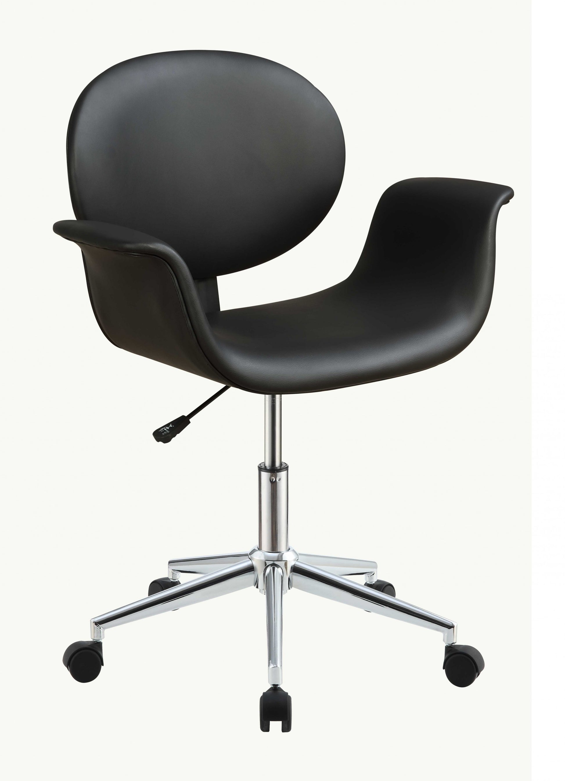 Black Pu Office Chair By Homeroots | Office Chairs | Modishstore - 2