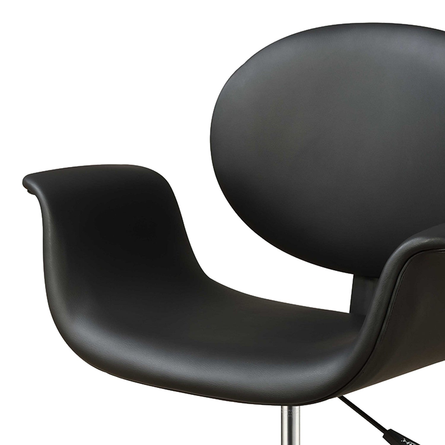 Black Pu Office Chair By Homeroots | Office Chairs | Modishstore - 3