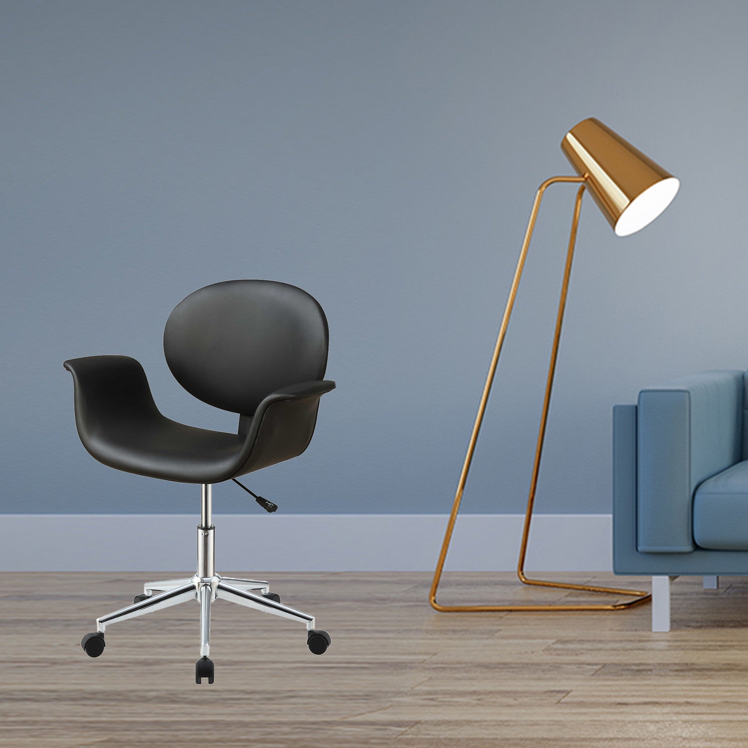 Black Pu Office Chair By Homeroots | Office Chairs | Modishstore