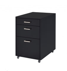 File Cabinet In Black High Gloss And Chrome - Metal Tube, Mdf, Poly Ven Black High Gloss And Chrome By Homeroots