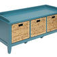 Pop of Color Teal Storage Bench By Homeroots | Benches | Modishstore