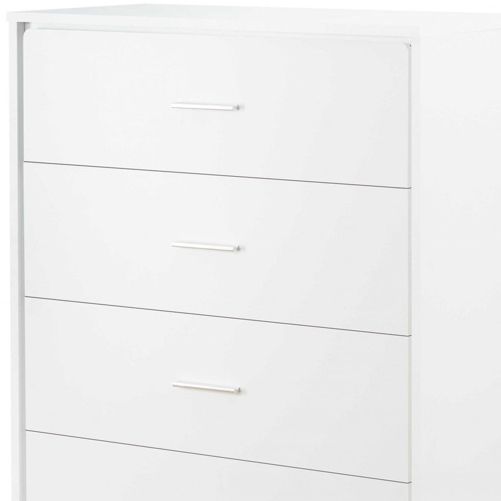 White Particle Board Chest By Homeroots | Drawers | Modishstore - 4