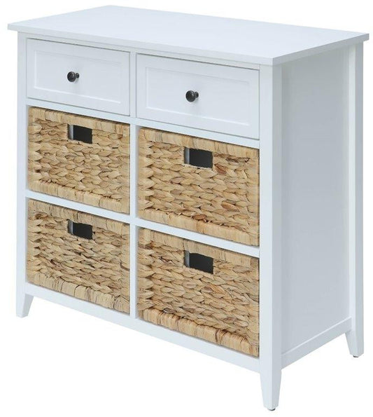 White Wood Veneer 6 Drawers Accent Chest By Homeroots | Drawers | Modishstore