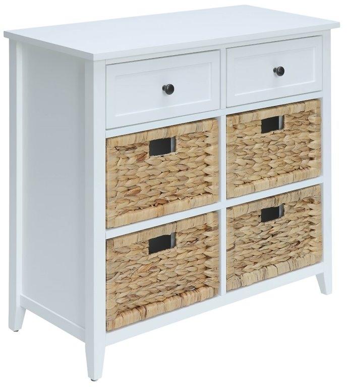 White Wood Veneer 6 Drawers Accent Chest By Homeroots | Drawers | Modishstore - 2