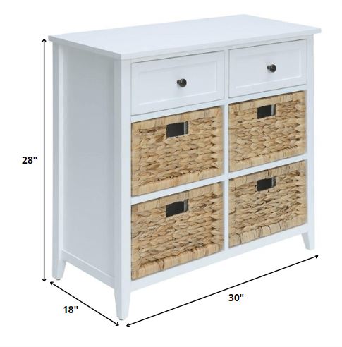 White Wood Veneer 6 Drawers Accent Chest By Homeroots | Drawers | Modishstore - 3