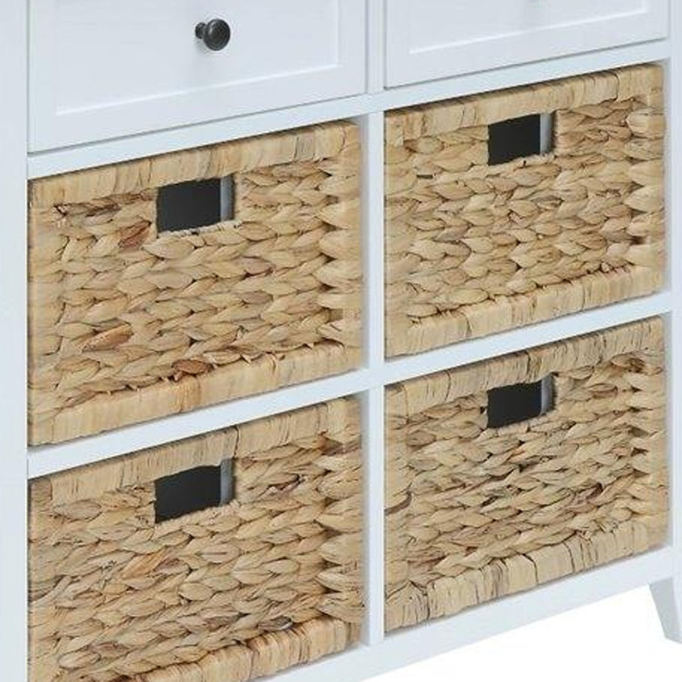 White Wood Veneer 6 Drawers Accent Chest By Homeroots | Drawers | Modishstore - 4