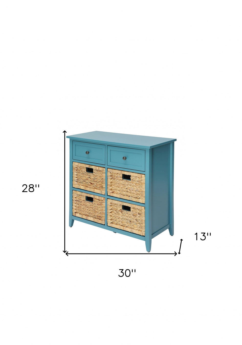 Pop of Color Teal Accent Chest with Storage By Homeroots | Drawers | Modishstore - 2