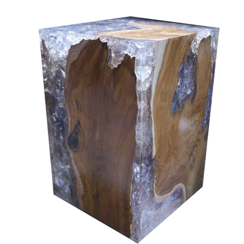 cracked resin and teak stool-5