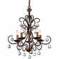 Grace Antique Bronze and Crystal Drop Curved 5-light Chandelier By Homeroots | Chandeliers | Modishstore