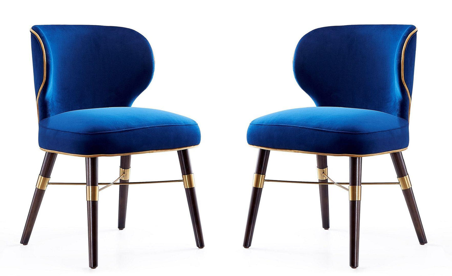 Manhattan Comfort Strine Royal Blue Velvet Dining Chair (Set of 2) | Dining Chairs | Modishstore - 8