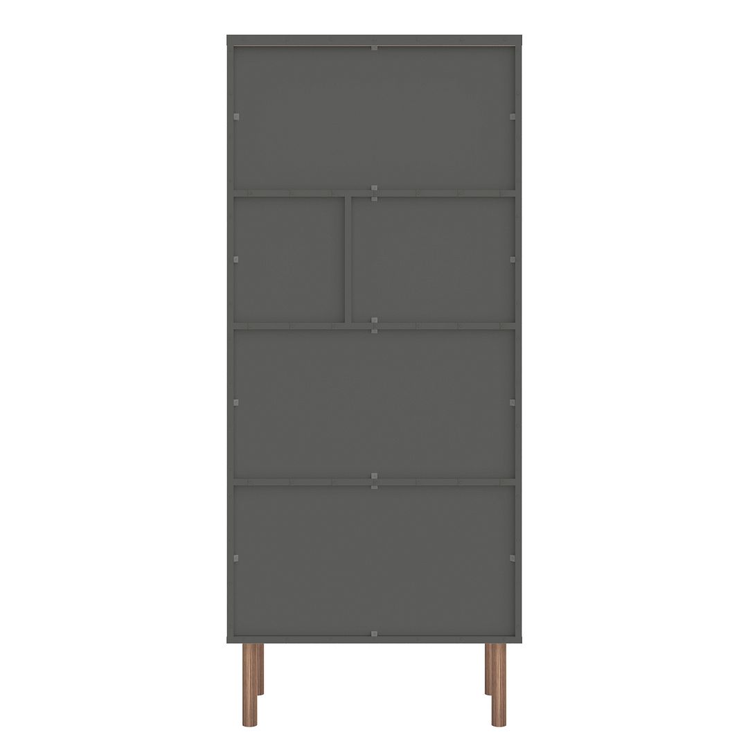 Manhattan Comfort Windsor Modern Display Bookcase Cabinet with 5 Shelves in Grey and Nature | Bookcases | Modishstore-3