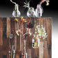 Metal Foliage Glass Hanging Vases - Set Of 9-2