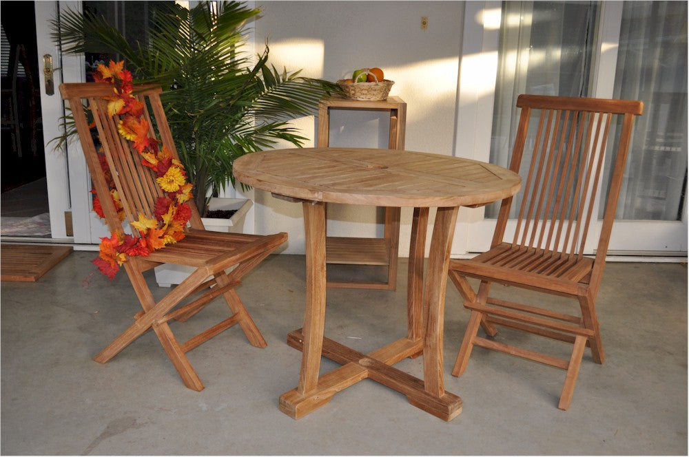 Descanso Bristol 3-Pieces Dining Set By Anderson Teak | Outdoor Dining Sets | Modishstore - 3
