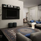 Manhattan Comfort Tribeca 53.94 Mid-Century Modern TV Panel with Overhead Décor Shelf in Black | TV Stands | Modishstore