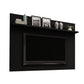 Manhattan Comfort Tribeca 53.94 Mid-Century Modern TV Panel with Overhead Décor Shelf in Black | TV Stands | Modishstore - 2