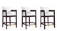 Manhattan Comfort Ritz 34 in. Ivory and Dark Walnut Beech Wood Counter Height Bar Stool (Set of 3) | Counter Stools | Modishstore
