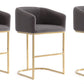Manhattan Comfort Louvre 36 in. Cream and Titanium Gold Stainless Steel Counter Height Bar Stool (Set of 3) | Counter Stools | Modishstore-4