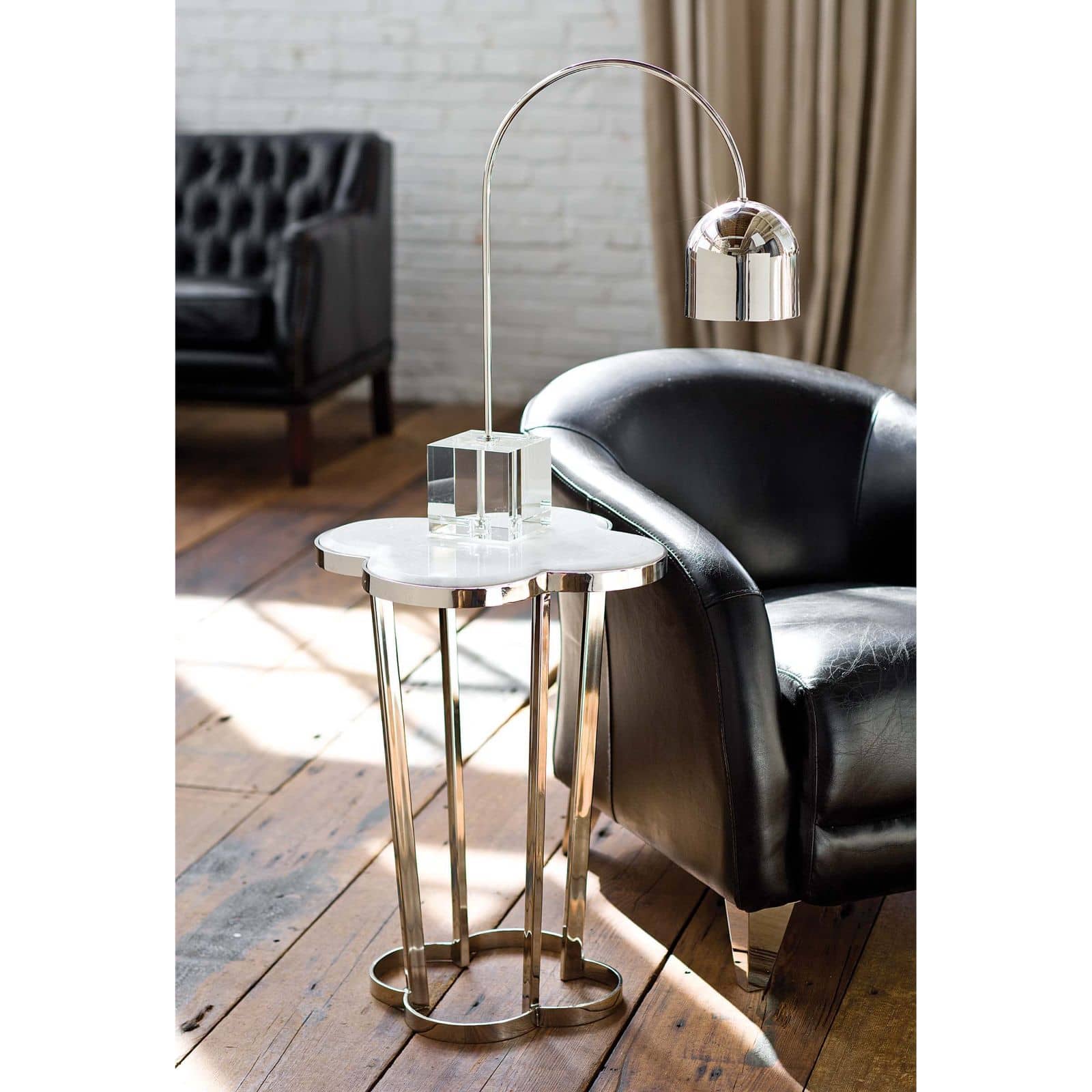 Clover Table Natural Brass By Regina Andrew | Side Tables | Modishstore - 3