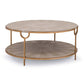 Vogue Shagreen Cocktail Table Ivory Grey And Brass By Regina Andrew | Coffee Tables | Modishstore - 5