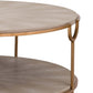 Vogue Shagreen Cocktail Table Ivory Grey And Brass By Regina Andrew | Coffee Tables | Modishstore - 2