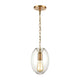 Ellipsa 1-Light Mini Pendant in Satin Brass with Clear Glass by ELK Lighting | Modishstore | Pendant Lamps