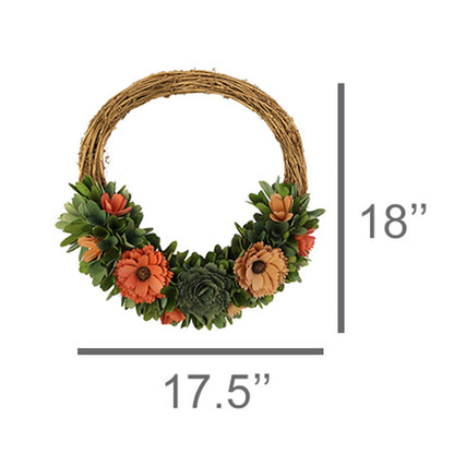 Homart's Round Shaped Wood Shaving Wreath | Modishstore | Holiday