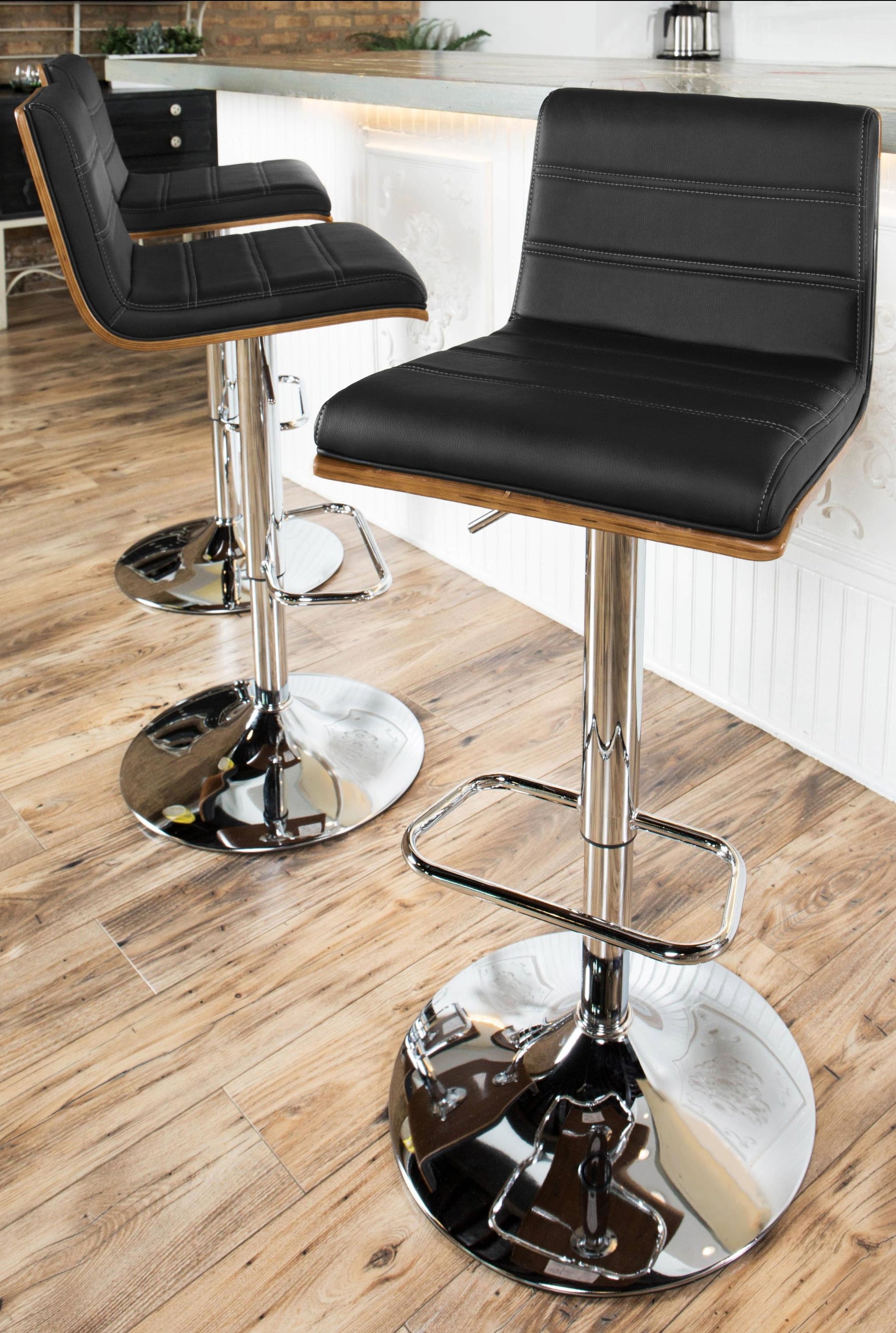 Valencia Adjustable Barstool - Set of 2 Black  By LumiSource | Bar Stools | Modishstore - 10