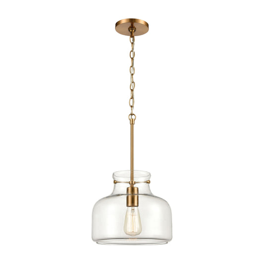 Lola 1-Light Pendant in Satin Brass with Clear Glass by ELK Lighting | Modishstore | Pendant Lamps