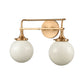Beverly Hills Vanity Light in Satin Brass with White Feathered Glass by ELK Lighting-6