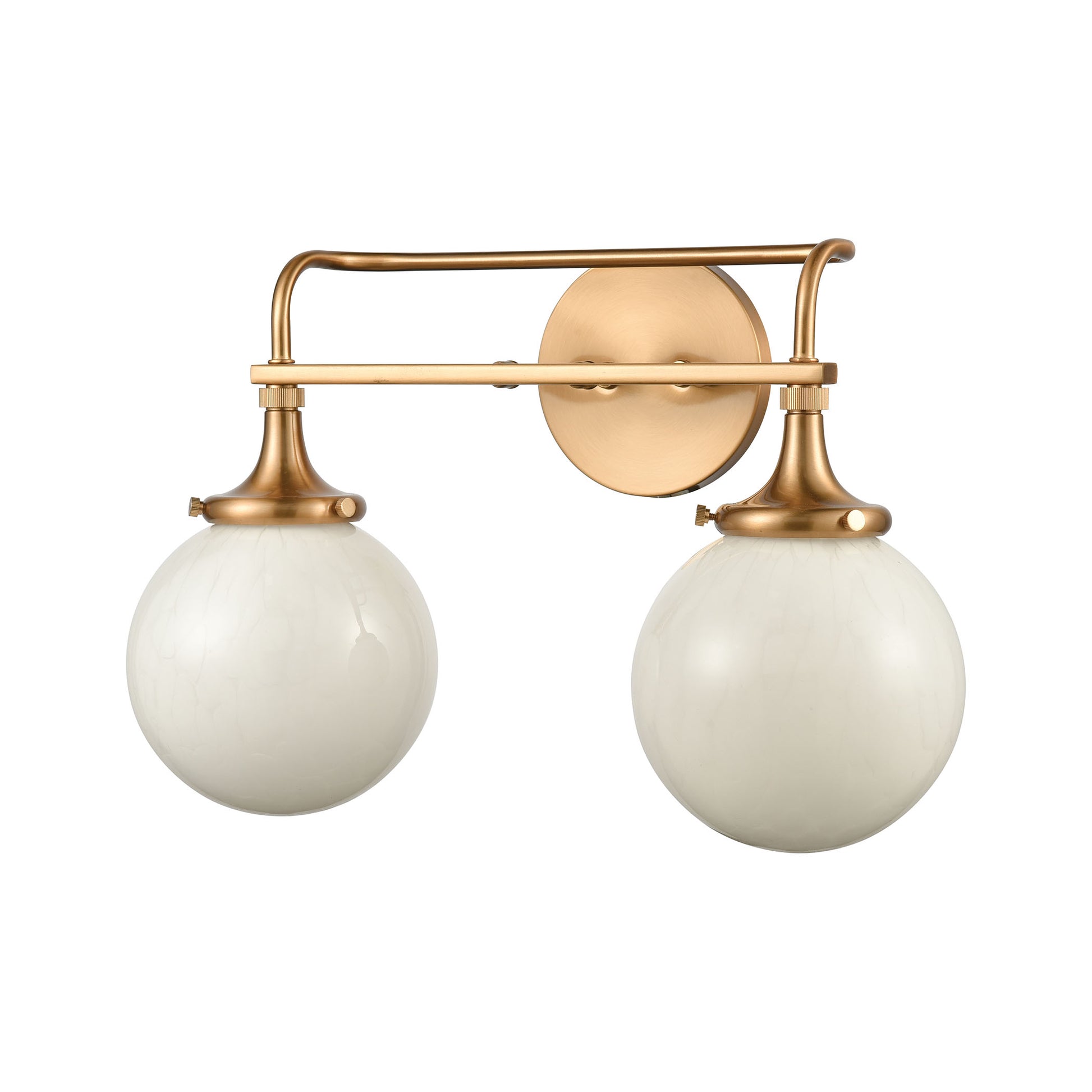 Beverly Hills Vanity Light in Satin Brass with White Feathered Glass by ELK Lighting-6