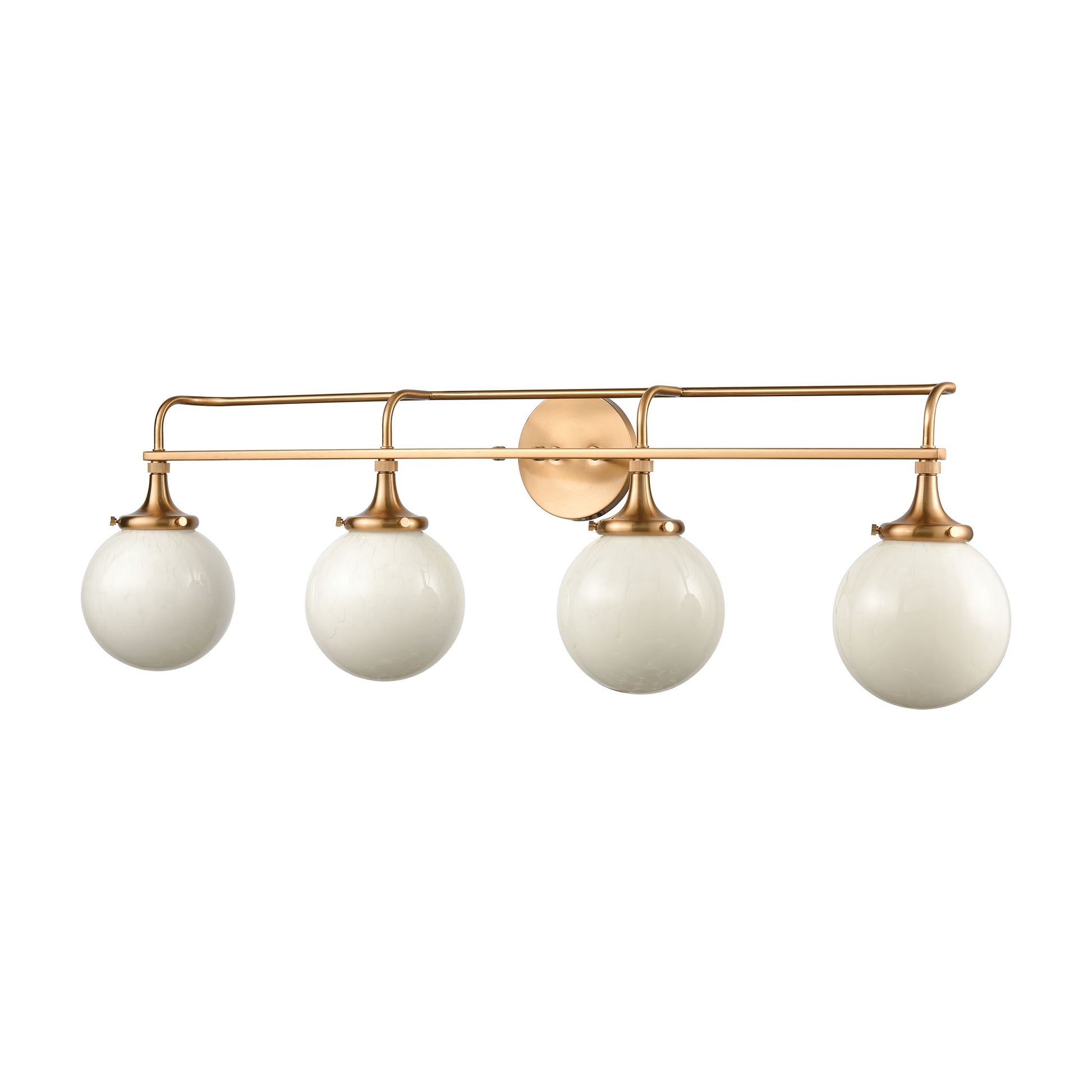 Beverly Hills Vanity Light in Satin Brass with White Feathered Glass by ELK Lighting-8