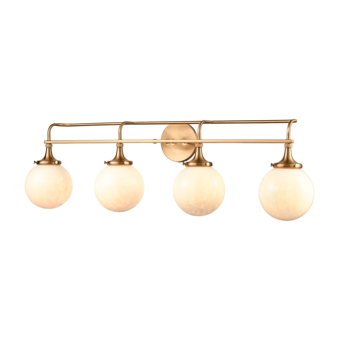 Beverly Hills Vanity Light in Satin Brass with White Feathered Glass by ELK Lighting-4