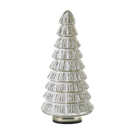 Good Cheer Christmas Tree- White Glass-Set Of 2 By Accent Decor | Tabletop Trees | Modishstore - 2