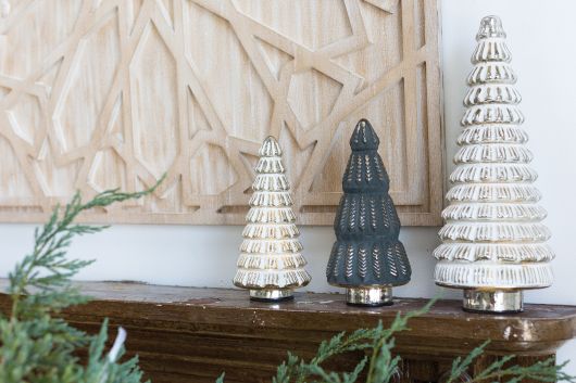 Good Cheer Christmas Tree- White Glass-Set Of 2 By Accent Decor | Tabletop Trees | Modishstore - 3