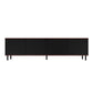 Manhattan Comfort Mosholu 77.04 TV Stand with 4 Shelves in Black and Nut Brown | TV Stands | Modishstore-2
