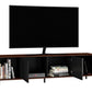 Manhattan Comfort Mosholu 77.04 TV Stand with 4 Shelves in Black and Nut Brown | TV Stands | Modishstore