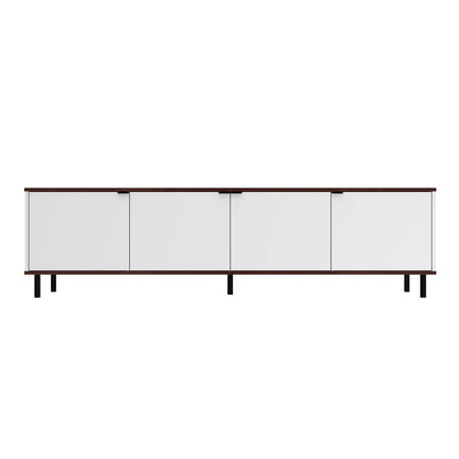 Manhattan Comfort Mosholu 77.04 TV Stand with 4 Shelves in Black and Nut Brown | TV Stands | Modishstore-4