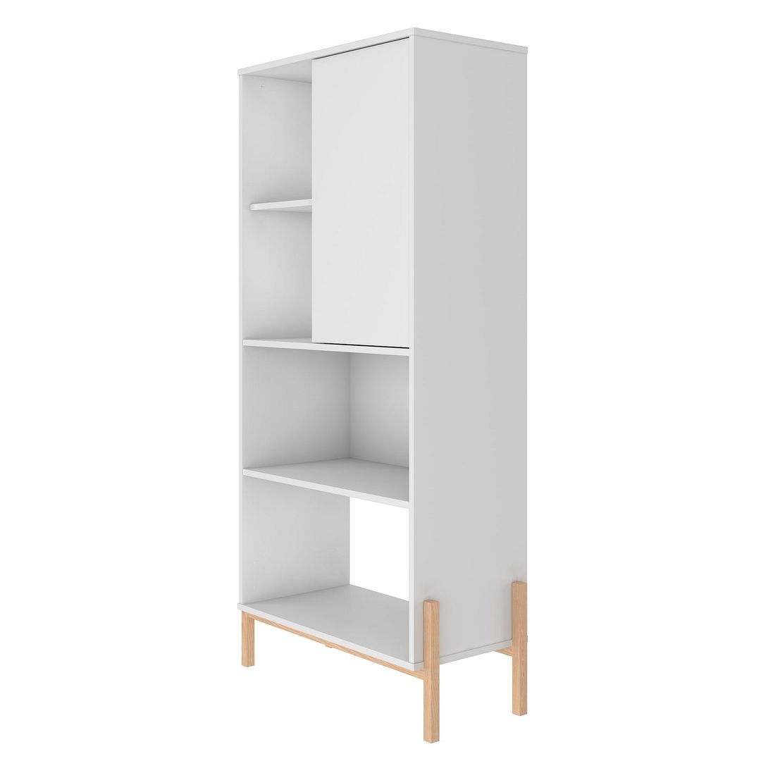 Manhattan Comfort Bowery Bookcase with 5 Shelves in Black and Oak | Bookcases | Modishstore-6